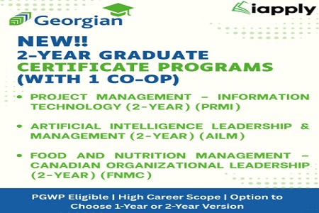 GEORGIAN COLLEGE -  FALL 2026 - New 2-Year Graduate Certificate Programs (with 1 Co-op)